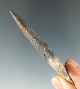 2 7/8" Pentagonal found in Stark Co., Ohio. Made from beautifully banded Nethers Flint.