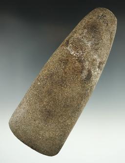 6 5/8" Hardstone Adze with a nice bit found in Ohio. Ex. Steve Fuller.