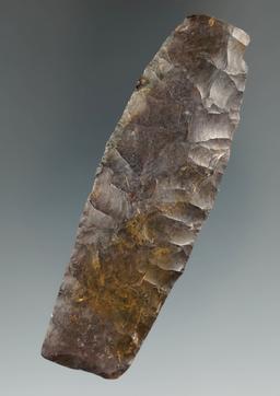 Beautifully patinated 3 7/16" Coshocton Flint Paleo Lanceolate with ancient damage. Knox Co., Ohio.