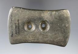3 11/16" Bi-Concave Gorget found in Paulding Co., Ohio. Ex. John Mountjoy Collection. Davis COA.