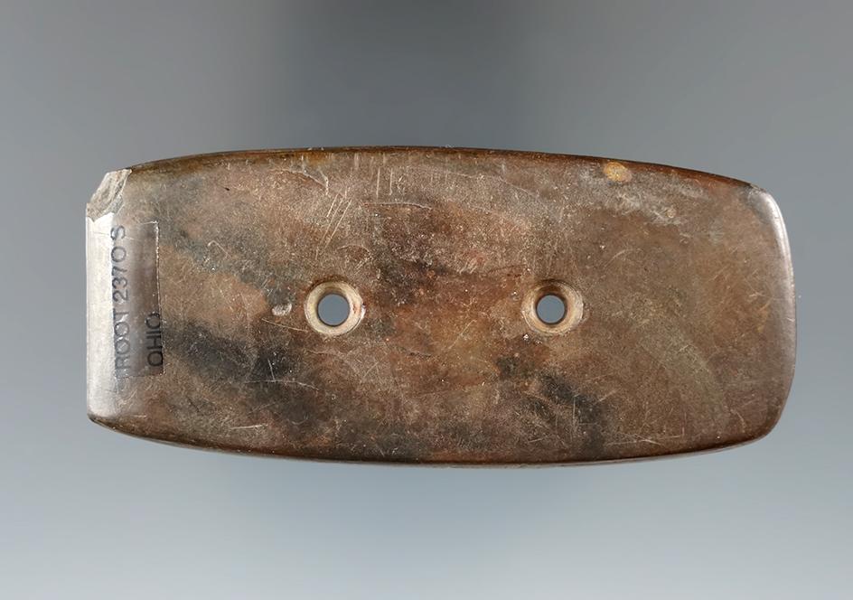 3 5/16" Hopewell Gorget found in Ohio. Ex. Western Reserve Museum, Jerre Wall.