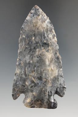 3 1/16" Pentagonal made from beautifully mottled Coshocton Flint found in Ohio. Ex. Dilley.