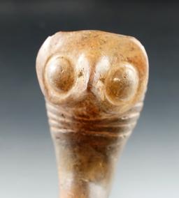 5 3/8" Powell Effigy Iroquois Clay Pipe with restoration.