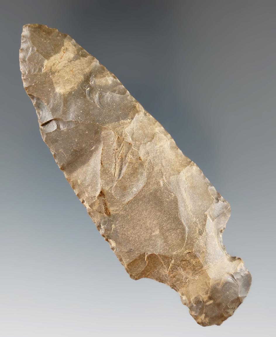 3 5/8" Heavy Duty made from Delaware Chert, found in Holmes Co., Ohio.