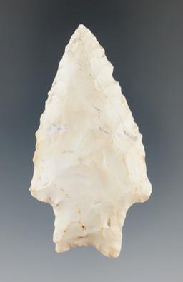 2 5/8" Tapered Stem Bifurcate made from Flint Ridge Flint found in Holmes Co., Ohio.