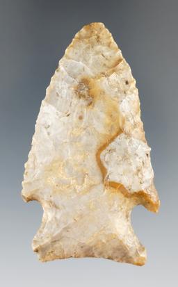 2 3/4" Kirk Cornernotch made from Flint Ridge Flint, found in Holmes Co., Ohio.