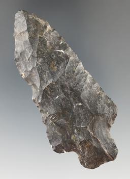 3 3/16" Heavy Duty made from Coshocton Flint, found in Holmes Co., Ohio. Ex. Wayne Gerber.