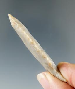 2 3/16" Hopewell made from translucent Flint Ridge Flint. Found in Holmes Co., Ohio.