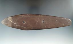 Large 8 1/16" Glacial Kame Spear Gorget found in Farmer Twp., Defiance Co., Ohio.