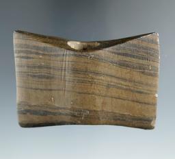 2 13/16" Archaic Bowtie Bannerstone. Found in or near Reading, Hillsdale Co., Michigan. Pictured!