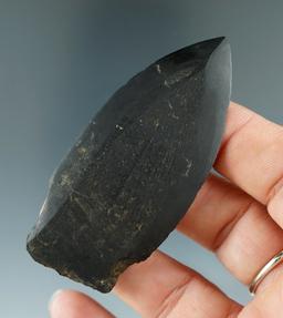 Well-crafted 2 13/16" Inuit slate stemmed harpoon tip/spear point found in Alaska.