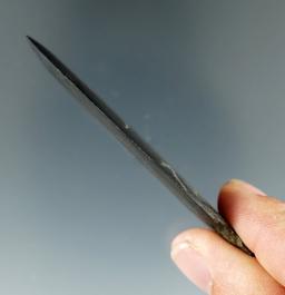 Well-crafted 2 13/16" Inuit slate stemmed harpoon tip/spear point found in Alaska.