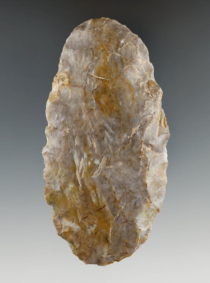 3 7/8" Paleo Knife made from Upper Mercer Flint found in Coshocton Co., Ohio by Don Beer.