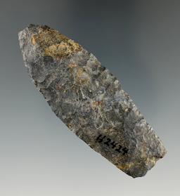 Heavily patinated 3 1/8" Coshocton Flint Paleo Lanceolate found in Darke Co., Ohio.