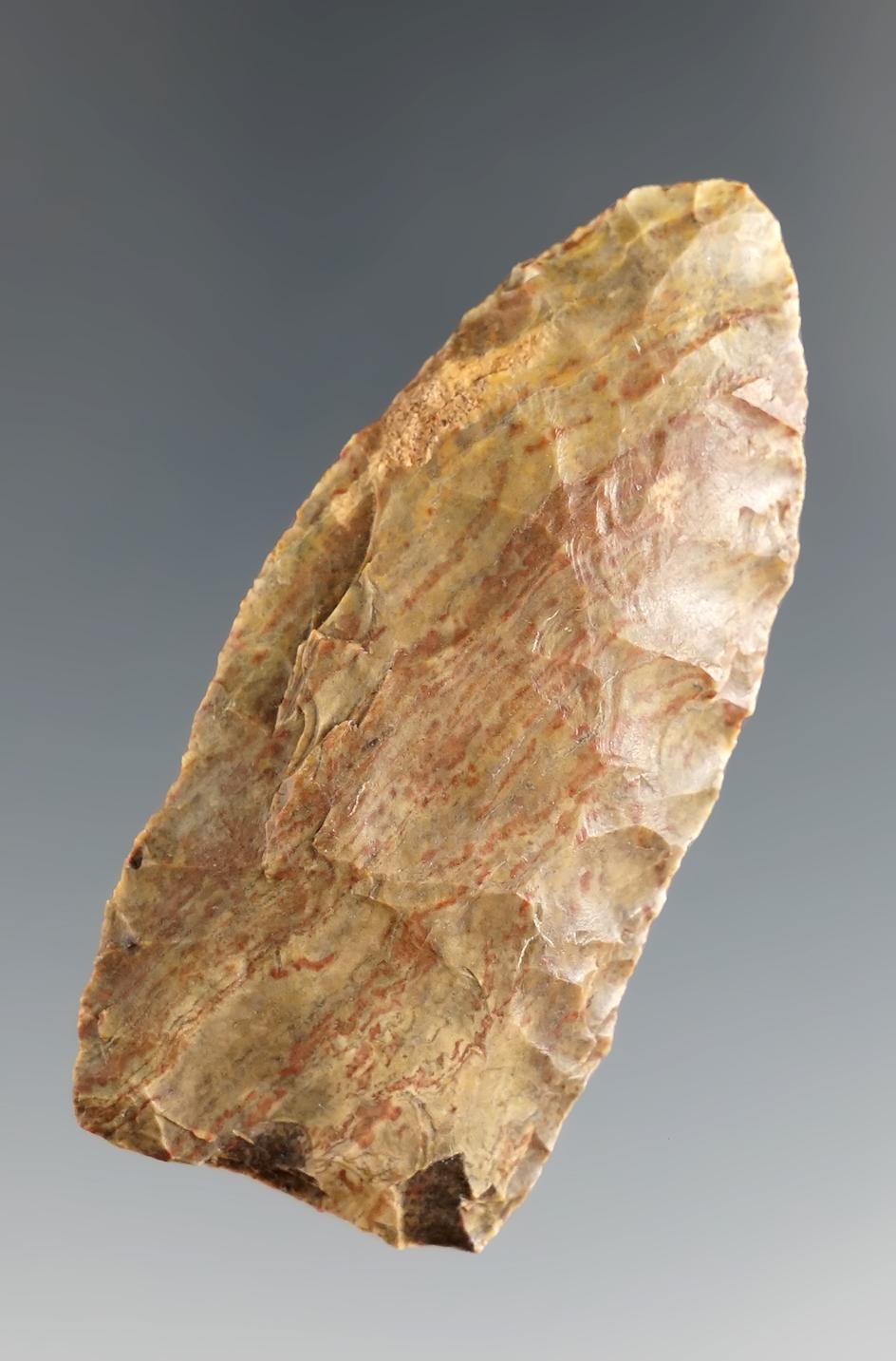 2 1/16" unfluted Paleo Lanceolate made from petrified wood found in Texas.