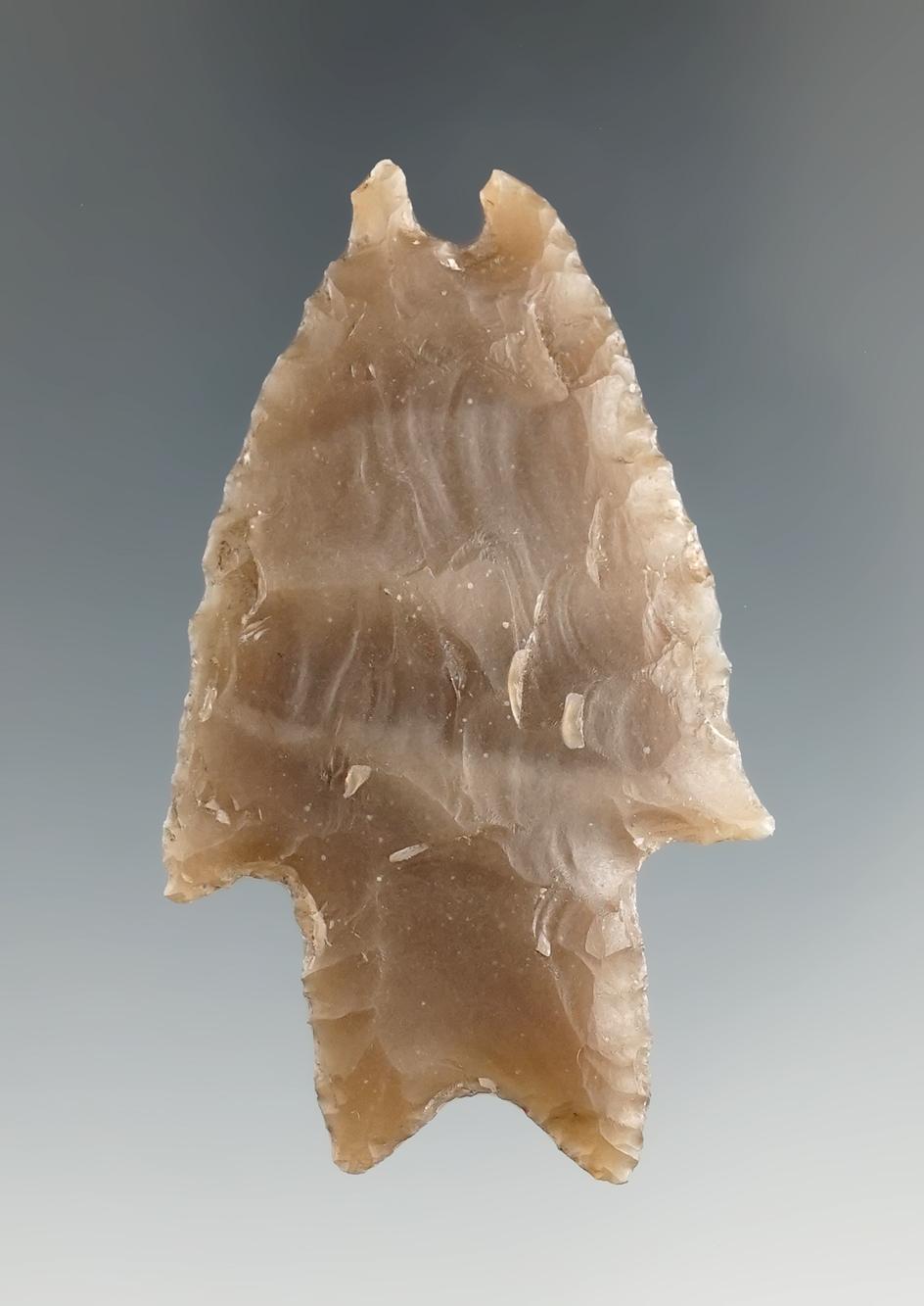 2 5/16" Double Tip Pedernales made from Edwards Plateau Chert, found in Kimble CO., Texas.