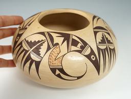 Exceptionally well-crafted 6 3/4" contemporary Southwestern pottery vessel that is signed on bottom