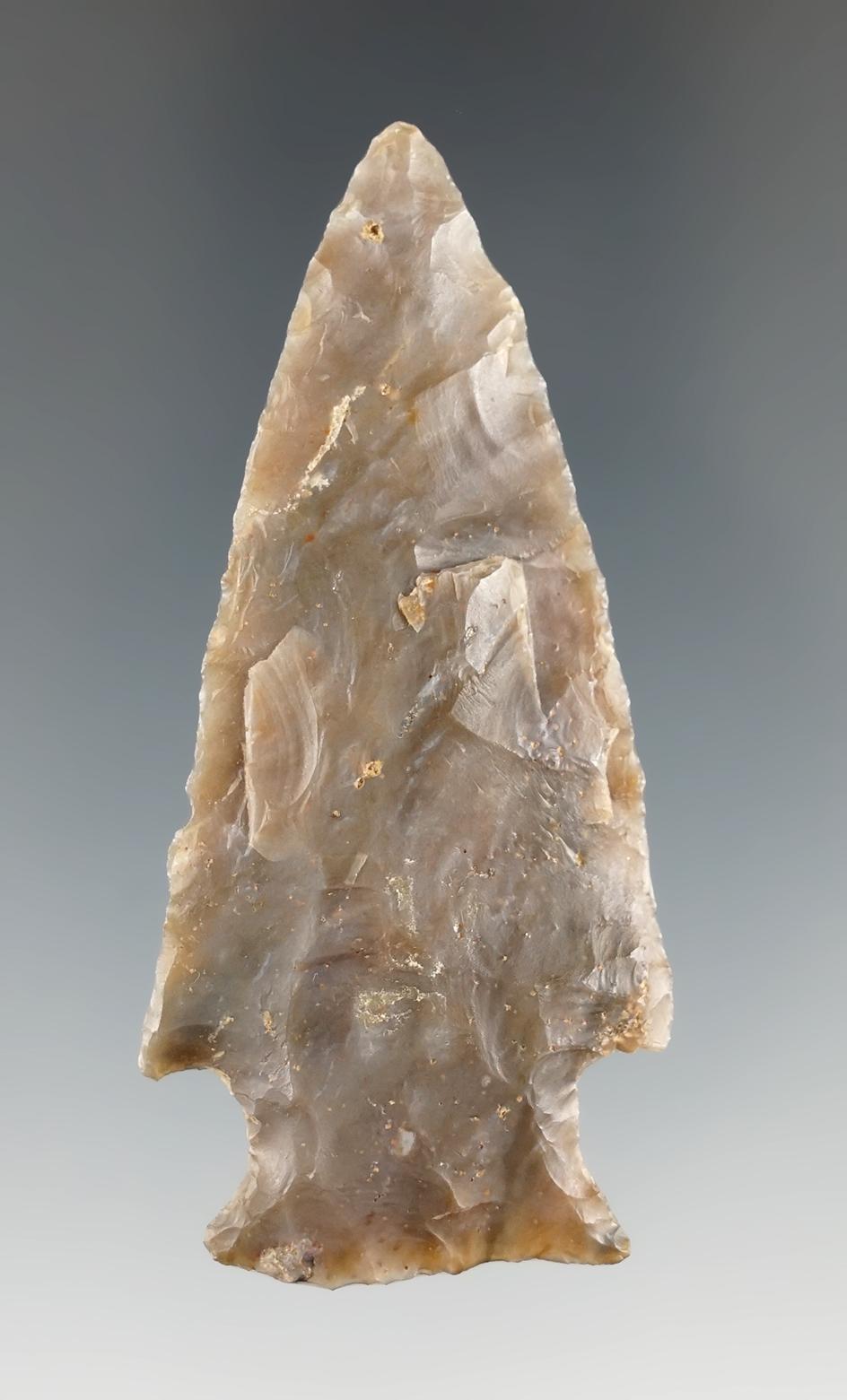 2 3/4" Flint Ridge Flint Hopewell found in Ohio. Ex. Eugene Hirzel, Ron Hellman, David Root #609F.