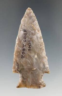 2 3/4" Flint Ridge Flint Hopewell found in Ohio. Ex. Eugene Hirzel, Ron Hellman, David Root #609F.