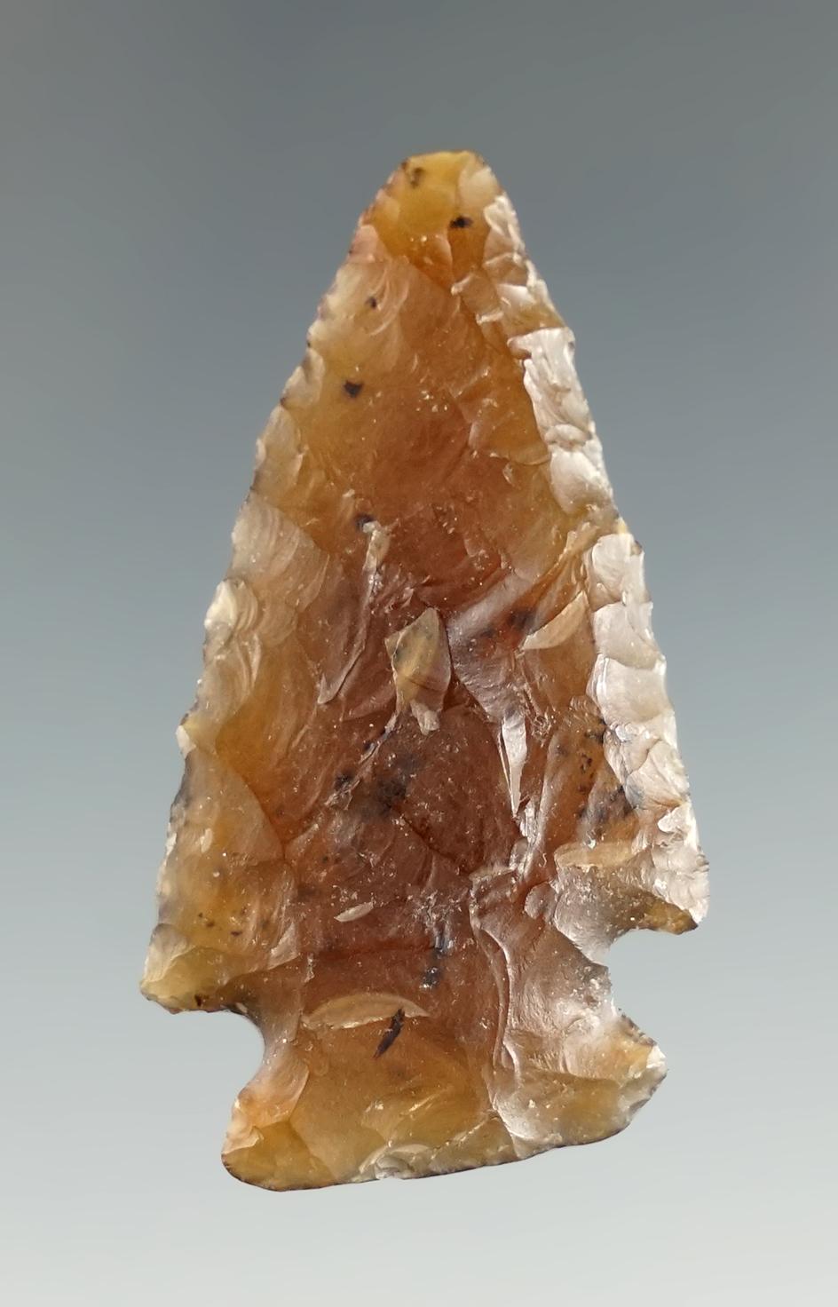 1 9/16" Besant made from beautiful Knife River Flint found in Eastern South Dakota.