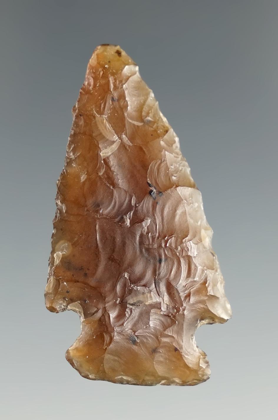 1 9/16" Besant made from beautiful Knife River Flint found in Eastern South Dakota.