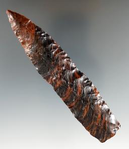 4 3/4" Paleo Lanceolate Knife - mahogany obsidian.  Found near Massacre Lake, Oregon.