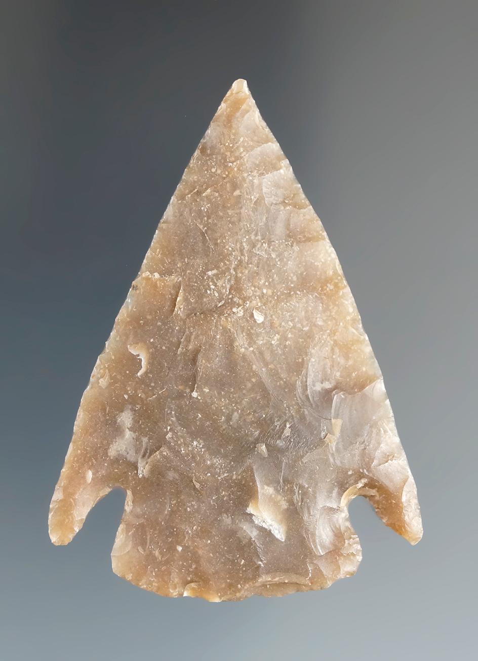 Beautifully styled 2 3/16" Castroville - attractive semi translucent Flint - Blanco Co., TX. COA.