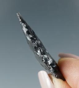 1 1/4" Elko Split Stem made from obsidian found in Lake Co., Oregon.