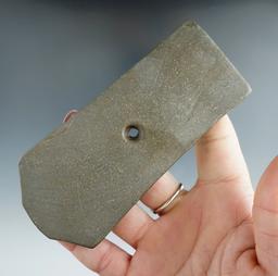 4 1/2" banded slate Pentagonal Pendant found in Stark Co., Ohio.