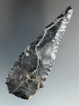 3 5/8" Archaic Knife made from Coshocton Flint with lightning streak. Wayne Co., Ohio.