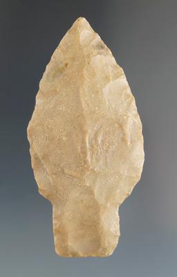 2 9/16" Carter Cave Flint Stemmed Paleo Lanceolate found in Pickaway Co., Ohio.