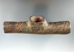 4 11/16" uniquely styled stone Pipe - Trigg Co., Kentucky. One end has a couple reglued pieces.