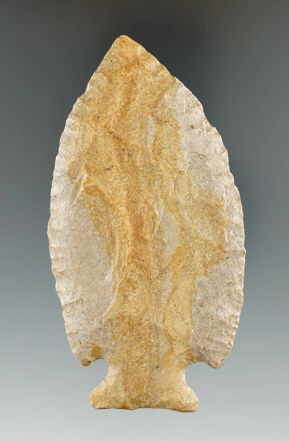 Excellent style  3 9/16" Intrusive Mound point found in Hamilton Co., Ohio. Ex. Tom Davis.