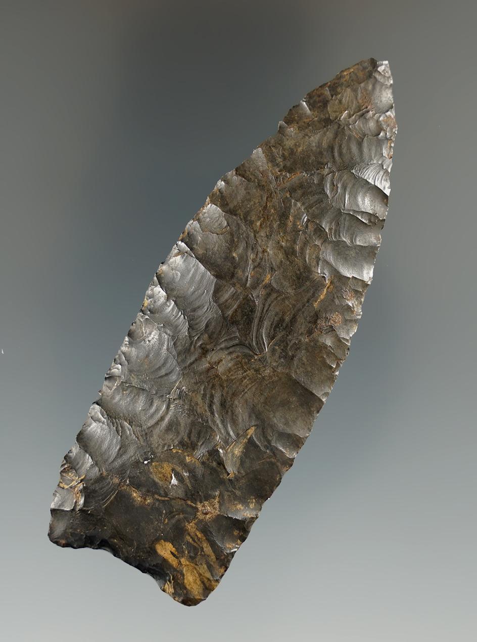 3 5/16" Paleo Lanceolate found in Coshocton Co., Ohio.   Ex. Lar Hothem. Bennett COA.
