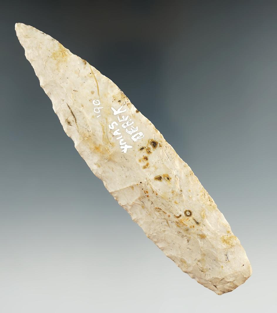 5 7/16" Sedalia made from Burlington chert found in Illinois.