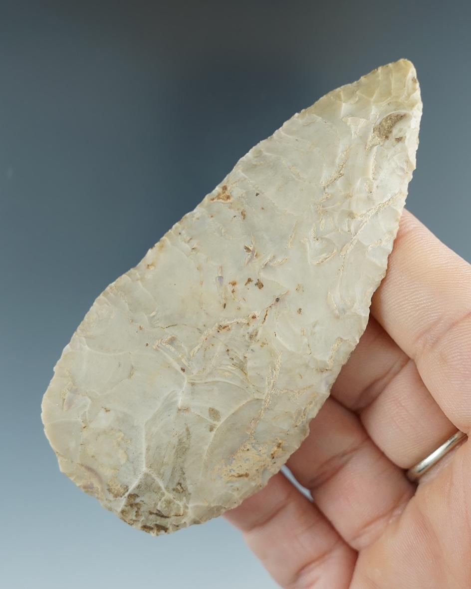 3 11/16" Flint Ridge Flint Blade  found near the Black Fork River, Richland Co., Ohio.