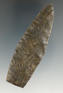 3 7/16" Thin and well flaked Paleo Lanceolate found in Summit Co., Ohio. Ex. Phillips, Jim Hawks.