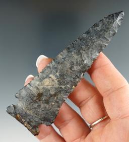 4" Sidenotch Knife made from Coshocton Flint found in Allegheny Co., New York.