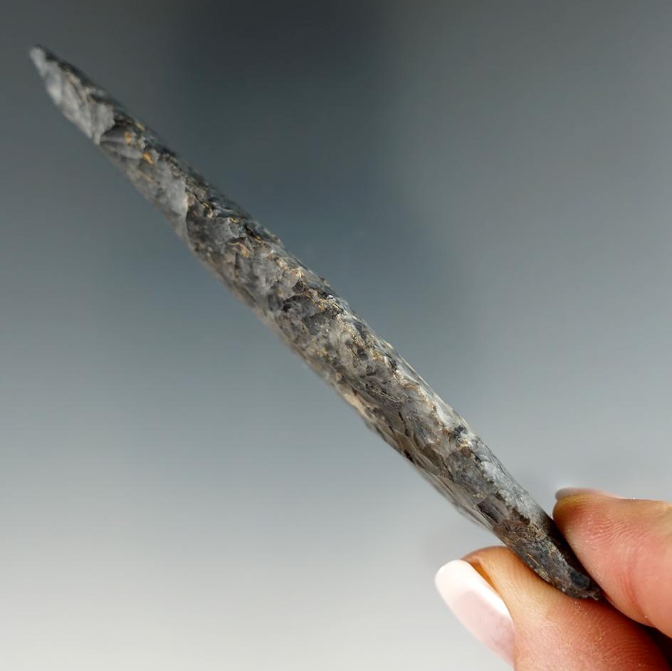 4" Sidenotch Knife made from Coshocton Flint found in Allegheny Co., New York.