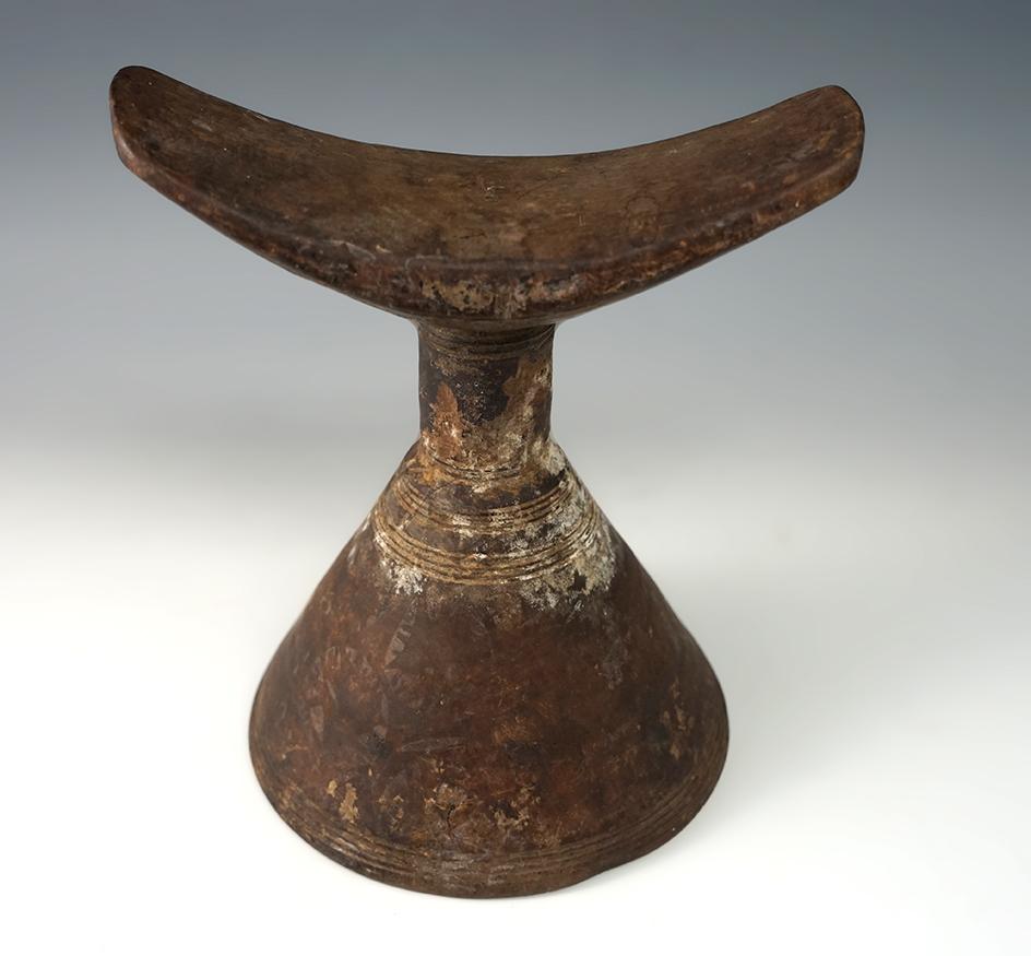 6 1/4" African wood headrest used by sheep herders.