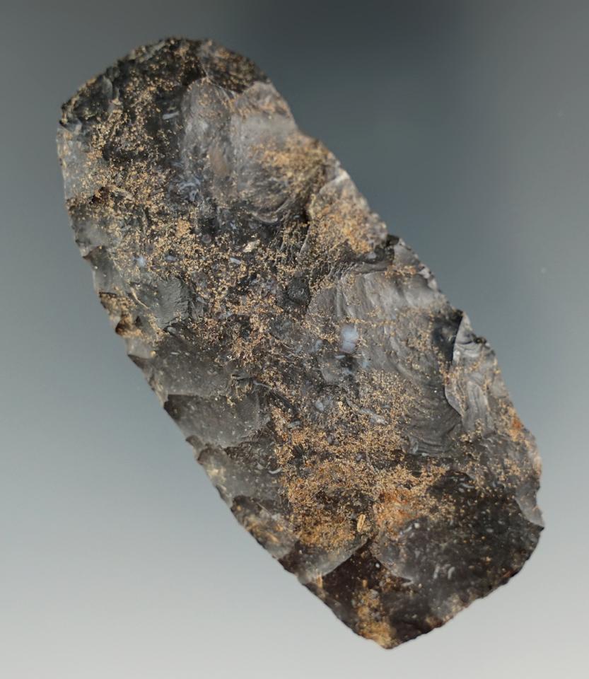 3" Classic Paleo Square Knife made from Coshocton Flint, found in Washington Co., Ohio.