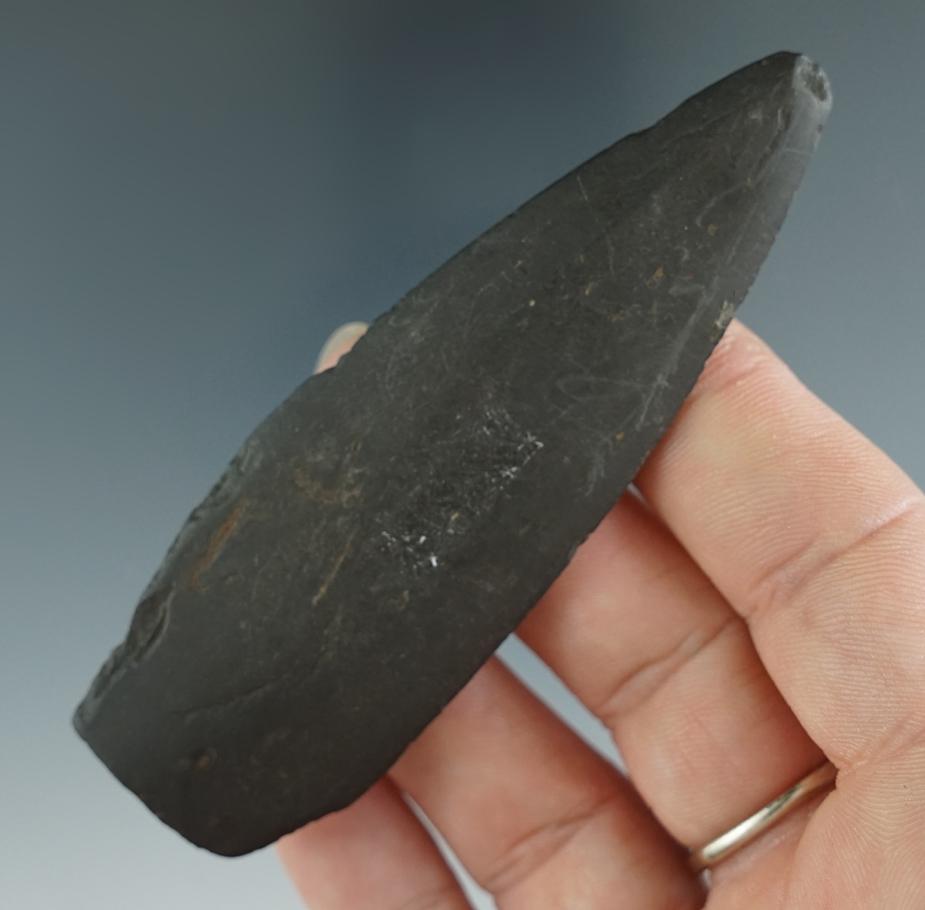 3 7/16" nicely polished slate point found in Alaska.