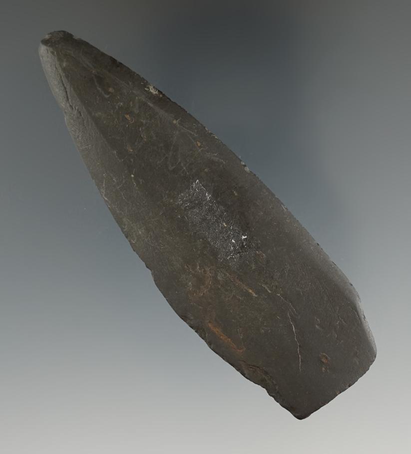 3 7/16" nicely polished slate point found in Alaska.