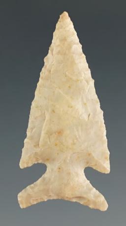 1 1/4" Edwards made from tan chert found in Kerr Co., Texas. Comes with a Rogers COA.