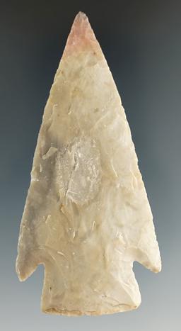 Nice style on this 3 1/4" Castroville made from tan and gray chert, found in Bell Co., Texas