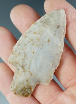 2 3/4" Flint Ridge Chalcedony Adena found in Ohio. Ex. Shaun Place.