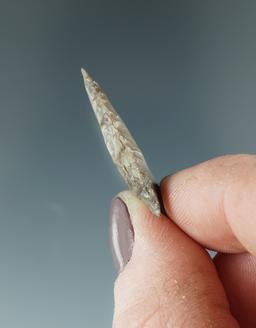 1 1/4" Diagonal Notch made from gray Jasper. Found near the Columbia River, Oregon.