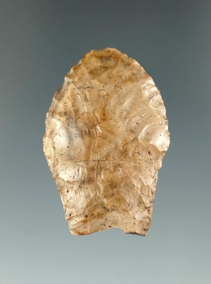 1 3/8" Paleo Spedis made from light brown Agate. Found near the Columbia River, Oregon.