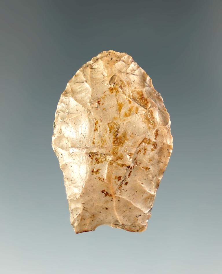 1 3/8" Paleo Spedis made from light brown Agate. Found near the Columbia River, Oregon.