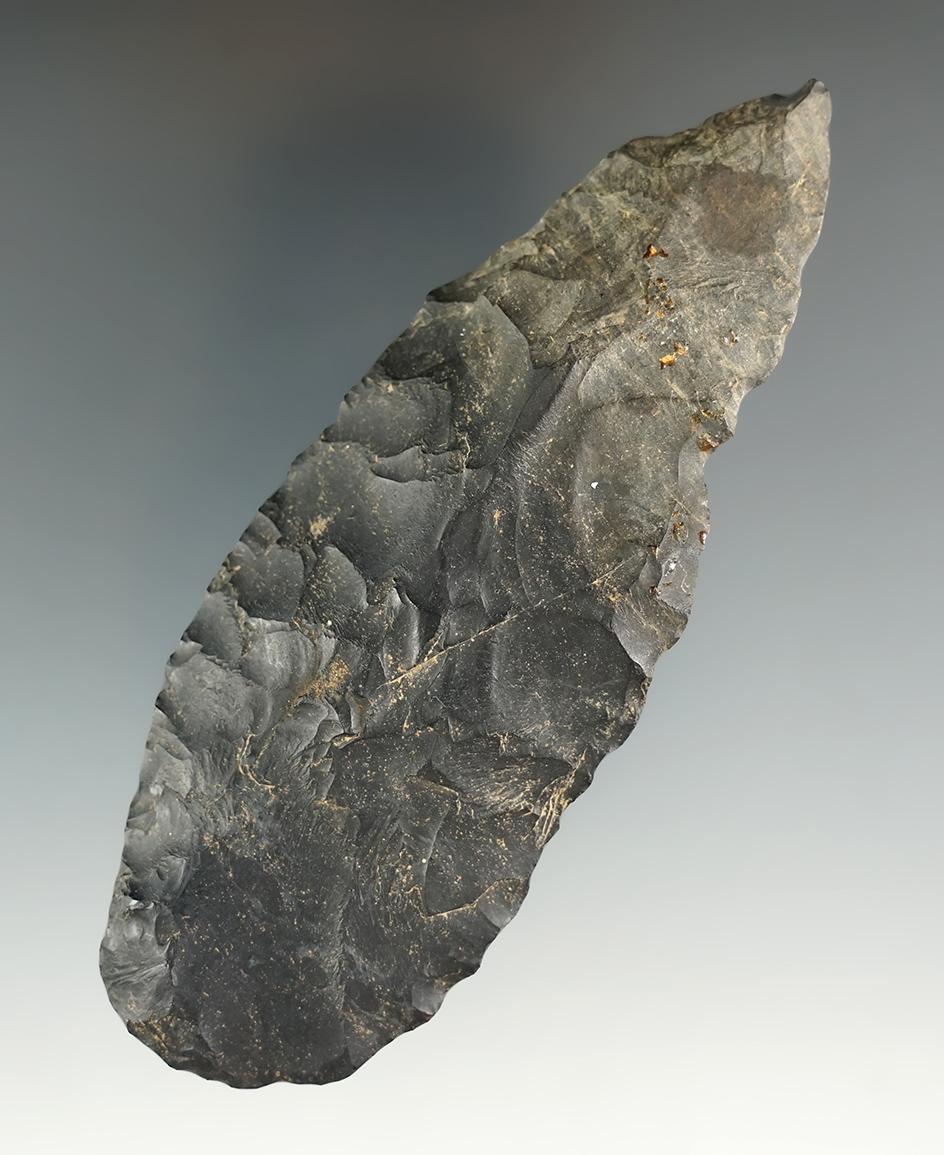 4 1/4" Flint Blade found in Lenawee Co., Michigan. Ex. Frank Bradstreet.